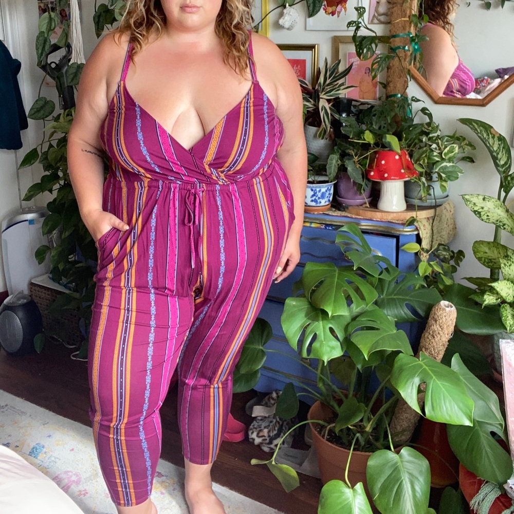 Purple Stripped Jumpsuit